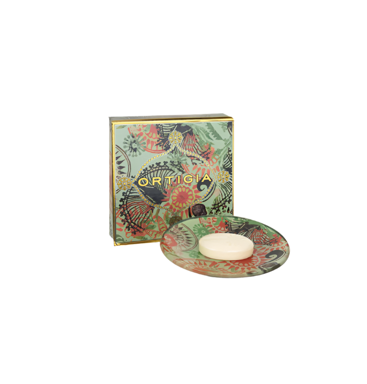 Painted Glass Plate & Soap